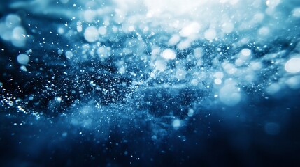 Poster - Abstract Water Surface with Floating Bubbles and Sparkling Light Effects : Generative AI