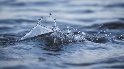 Poster - Dynamic splash of water in a serene lake capturing the essence of tranquility and natural beauty : Generative AI