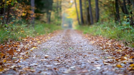 Poster - Serene path in autumn showcasing colorful leaves and natural beauty perfect for tranquil walks : Generative AI