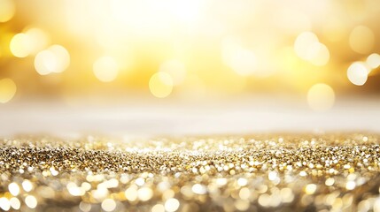Poster - Glistening golden glitter background creating a warm and inviting atmosphere for celebrations : Generative AI