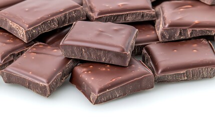 Wall Mural - Dark chocolate squares, studio shot, close-up, food photography