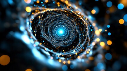 Wall Mural - abstract cosmic vortex glittering nebula and celestial tunnel