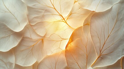 Wall Mural - Illuminated translucent leaves, textured background, spa backdrop