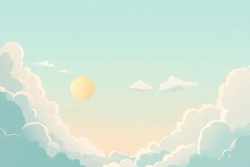 Wall Mural - Soft Clouds and Gentle Sunlight in a Tranquil Blue Sky Scene