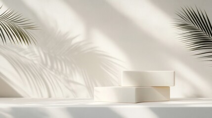 Poster - Minimalist 3D Geometric Shapes for Product Display in Soft Natural Lighting
