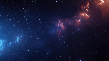Poster - Cosmic Dust Particles in Deep Space Abstract Background with Glowing Effects and Vibrant Colors