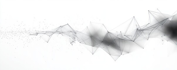 Fototapete - Abstract Geometric Network Connection Structure Big Data Digital Background