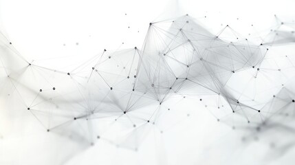Fototapete - Abstract Geometric Composition with Interconnected Lines and Triangles in Minimalist Style