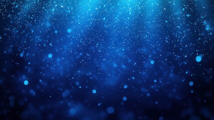Poster - Serene Underwater Scene with Floating Particles Bubbles and Soft Blue Light Ethereal Beauty Impressionism