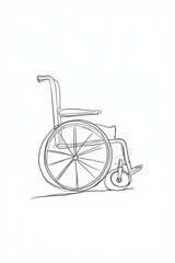 Wall Mural - a drawing of a wheelchair on a white background