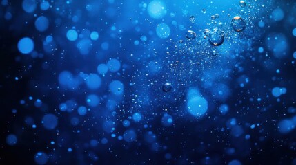 Poster - Underwater Serenity Floating Particles Ethereal Beauty Impressionism Soft Blue Light Abstract Background