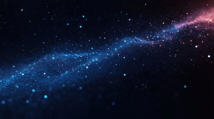 Aufkleber - Glowing Particles in Deep Space Abstract Background of Dots and Light Effects