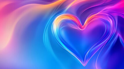 Leinwandbilder - A glowing heart wave pattern flowing through a gradient background, capturing the essence of life and vitality in a visually striking design