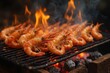 © cff999 - shrimp on the grill with fire