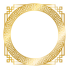 Wall Mural - decorative gold frames, vintage golden frame ornament, asian style frame, decoration elements vector