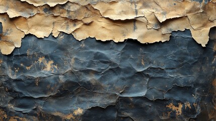 Poster - Texture of Decaying Paper: A Close-Up of Crumbling, Layered Surface with Faded Colors, Revealing Age and Wear, Ideal for Vintage or Abstract Backgrounds