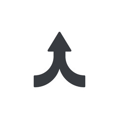 Wall Mural - two arrows converging into one vector icon