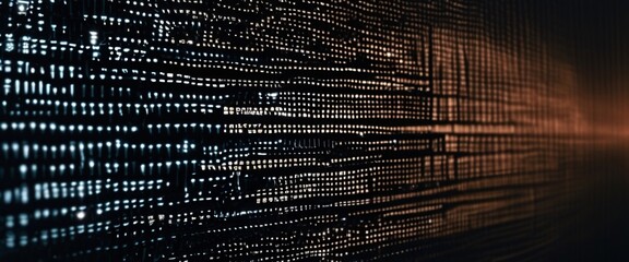digital matrix: abstract representation of a digital matrix, with lines of code cascading into a lum