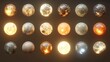 © Anisah - Spherical Orbs with Varied Luminous Textures and Fractal Patterns Display