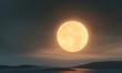 © simba kim - Mysterious and captivating scene featuring a large, shining full moon, Generative AI