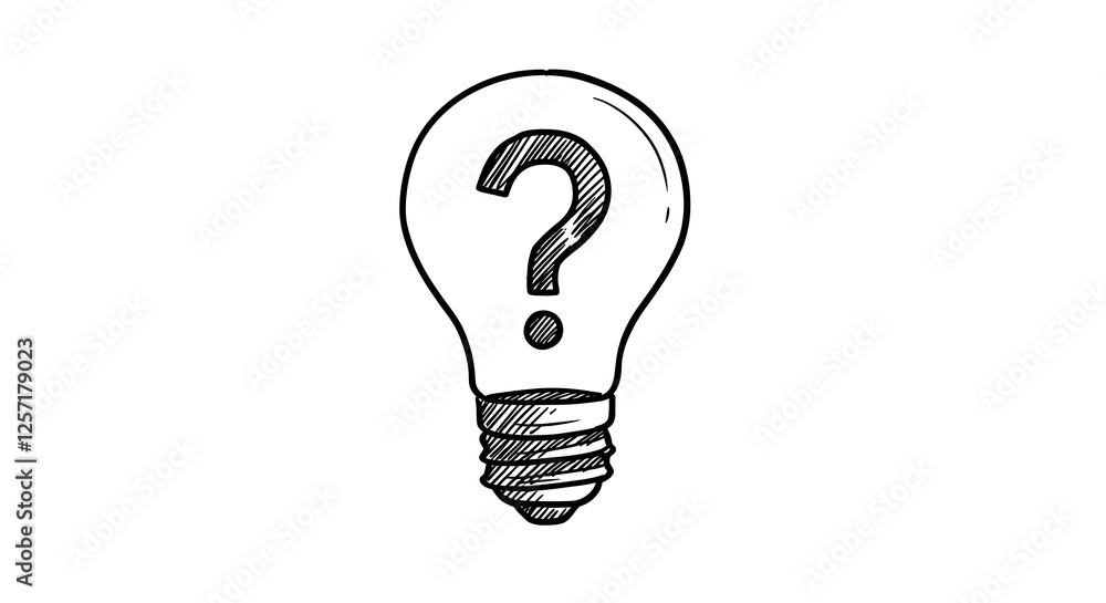Question Mark In Light Bulb Question Mark in Light Bulb Sketch - Idea, Innovation and Solution ...