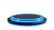 © Shimul - Futuristic blue neon platform dark background product display stand
