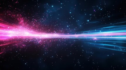 Aufkleber - Dark space environment featuring bright stars and luminous celestial lights in the night sky