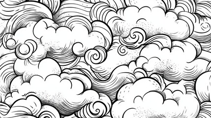 Wall Mural - abstract pattern of swirling dark clouds