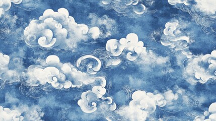 Wall Mural - abstract background of white clouds in the sky. blue sky with fluffy clouds