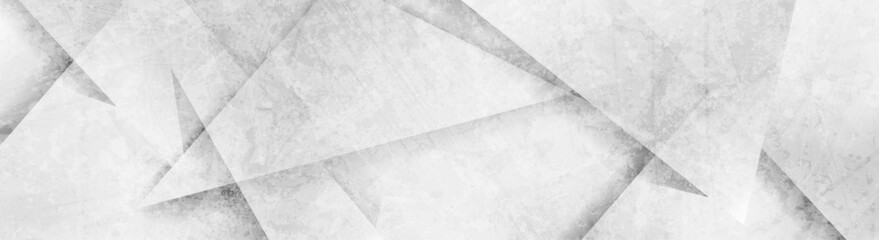 Poster - grey and white geometric triangles abstract grunge retro background. vector banner design