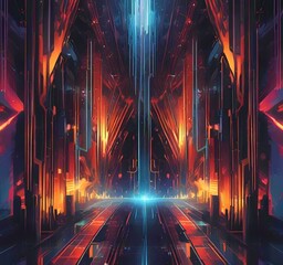 Wall Mural - illustration of abstract technology background.