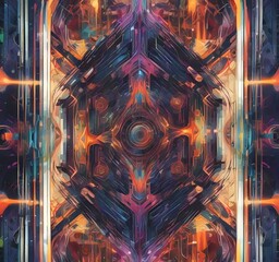 Wall Mural - illustration of abstract technology background.