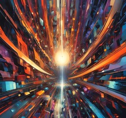 Wall Mural - illustration of abstract technology background.