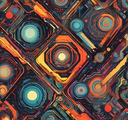 Wall Mural - illustration of abstract technology background.