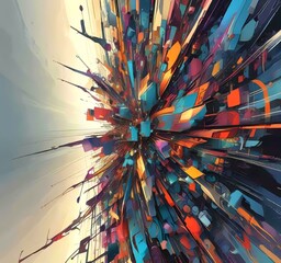 Wall Mural - illustration of abstract technology background.