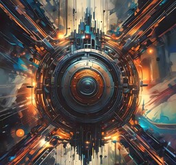 Wall Mural - illustration of abstract technology background.