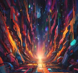 Wall Mural - illustration of abstract technology background.