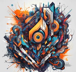 Wall Mural - illustration of abstract technology background.