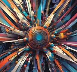 Wall Mural - illustration of abstract technology background.