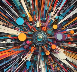 Wall Mural - illustration of abstract technology background.