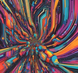 Wall Mural - illustration of abstract technology background.