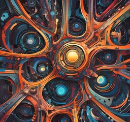 Wall Mural - illustration of abstract technology background.