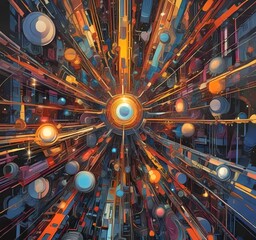 Wall Mural - illustration of abstract technology background.