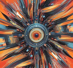Wall Mural - illustration of abstract technology background.