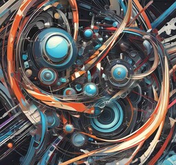 Wall Mural - illustration of abstract technology background.