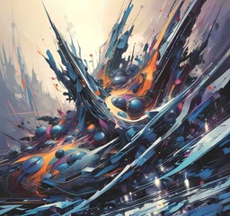 Wall Mural - illustration of abstract technology background.
