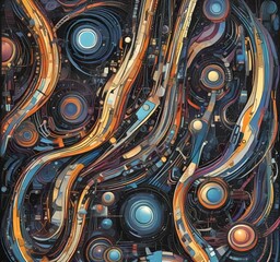 Wall Mural - illustration of abstract technology background.