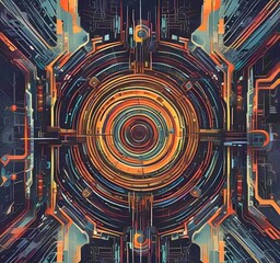 Wall Mural - illustration of abstract technology background.