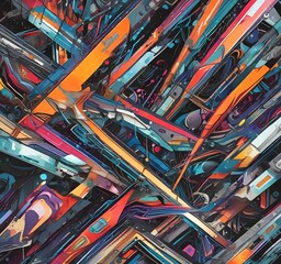 Wall Mural - illustration of abstract technology background.