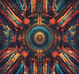 Wall Mural - illustration of abstract technology background.